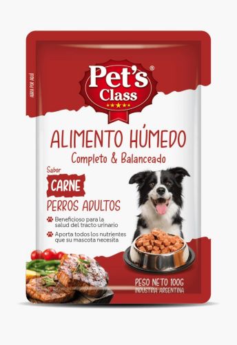 Pouch Pets Class Perro Carne x 100grs